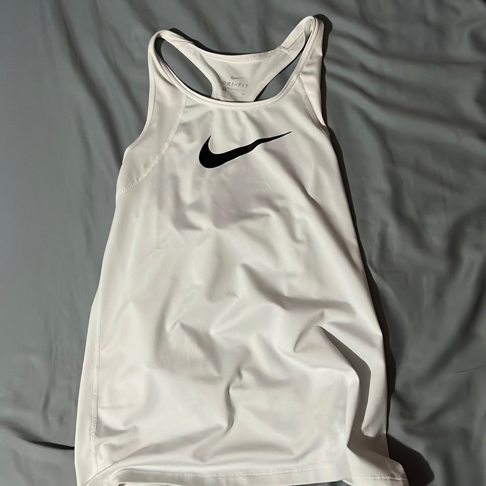 White Nike Dri-Fit tank top